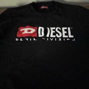 Diesel Men's Black and Red Long Sleeve Tee